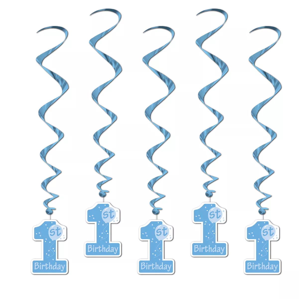 "1st" Birthday Whirls – 3' 4" – (5/Pkg)