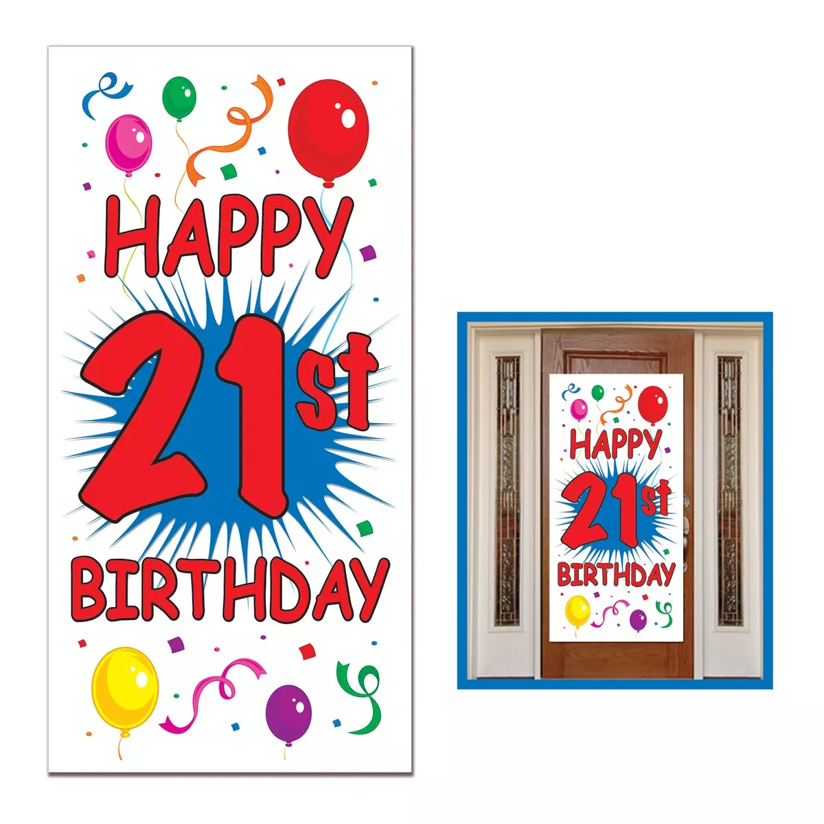 "21st" Birthday Door Cover – 5' x 30" – (1/Pkg)