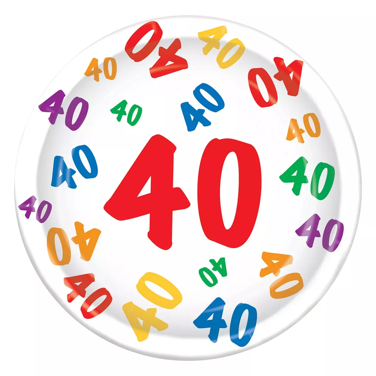 "40" Plates – 9" – (8/Pkg)