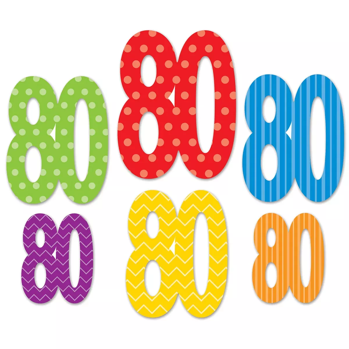 "80" Cutouts – Asstd – (6/Pkg)