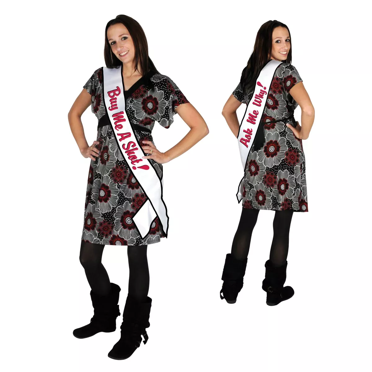 Buy Me A Shot! Ask Me Why! Satin Sash – 33" x 4" – (1/Pkg)