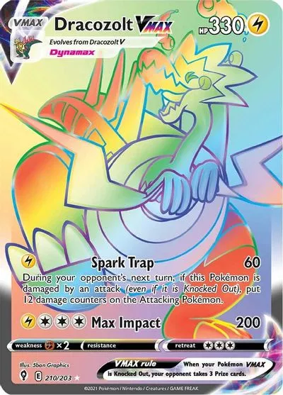 Dracozolt VMAX (Secret) SWSH07: Evolving Skies # 210/203