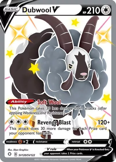 Dubwool V Shining Fates: Shiny Vault # SV120/SV122