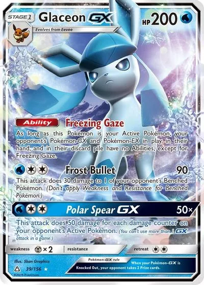 Glaceon GX SM - Ultra Prism # 39/156