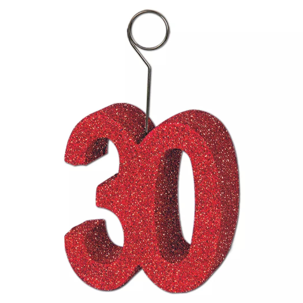 Glittered "30" Photo/Balloon Holder – 6 Oz