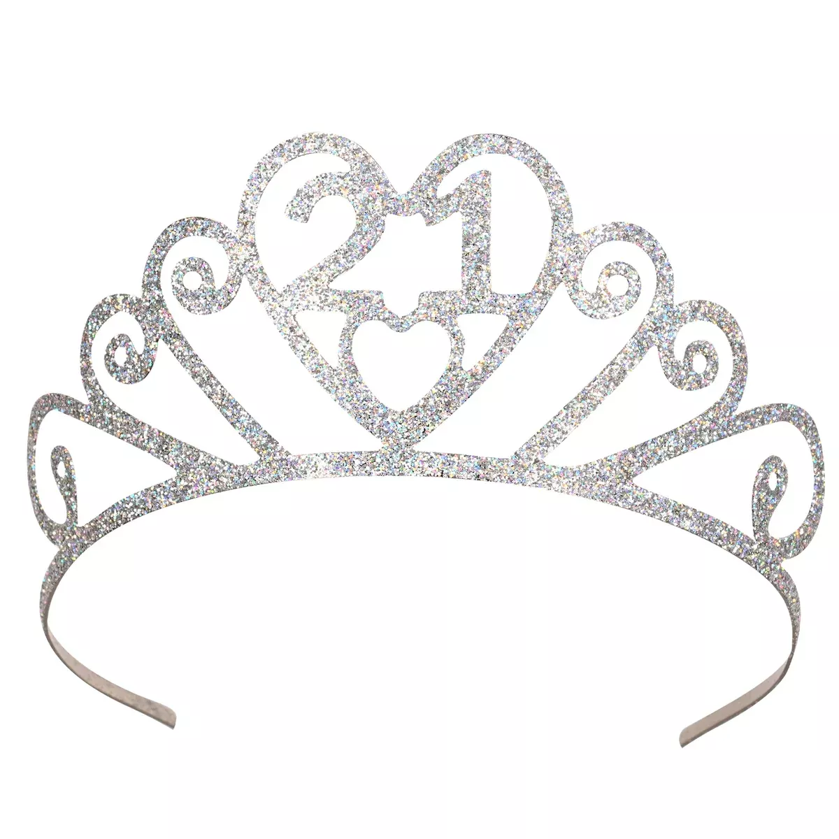 Glittered Metal "21" Tiara – (1/Pkg)