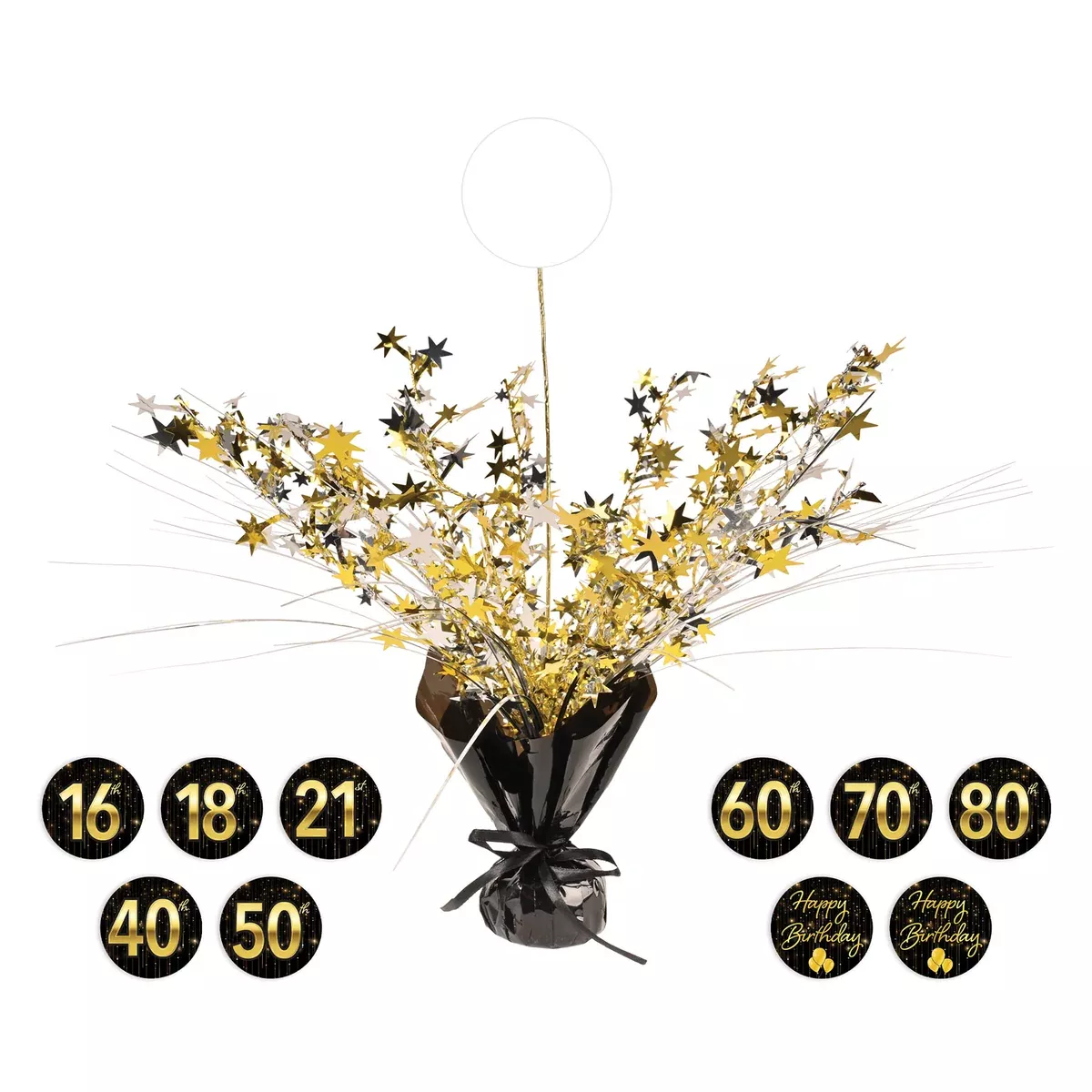 Happy Birthday Gleam 'N Spray Ctrpc – 18" – (1/Pkg)