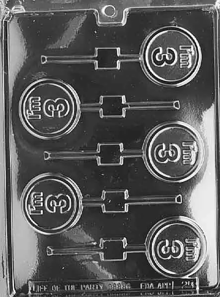 I'm 3 Lolly Chocolate Mold