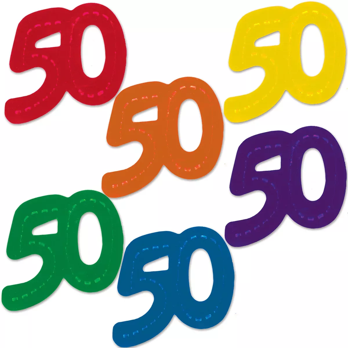 Jumbo "50" Fanci-Fetti – 2¾" x 2½" – (12/Pkg)