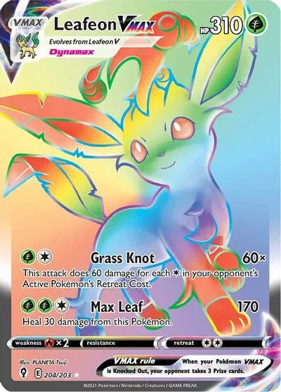 Leafeon VMAX (Secret) SWSH07: Evolving Skies # 204/203