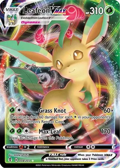 Leafeon VMAX SWSH07: Evolving Skies # 008/203