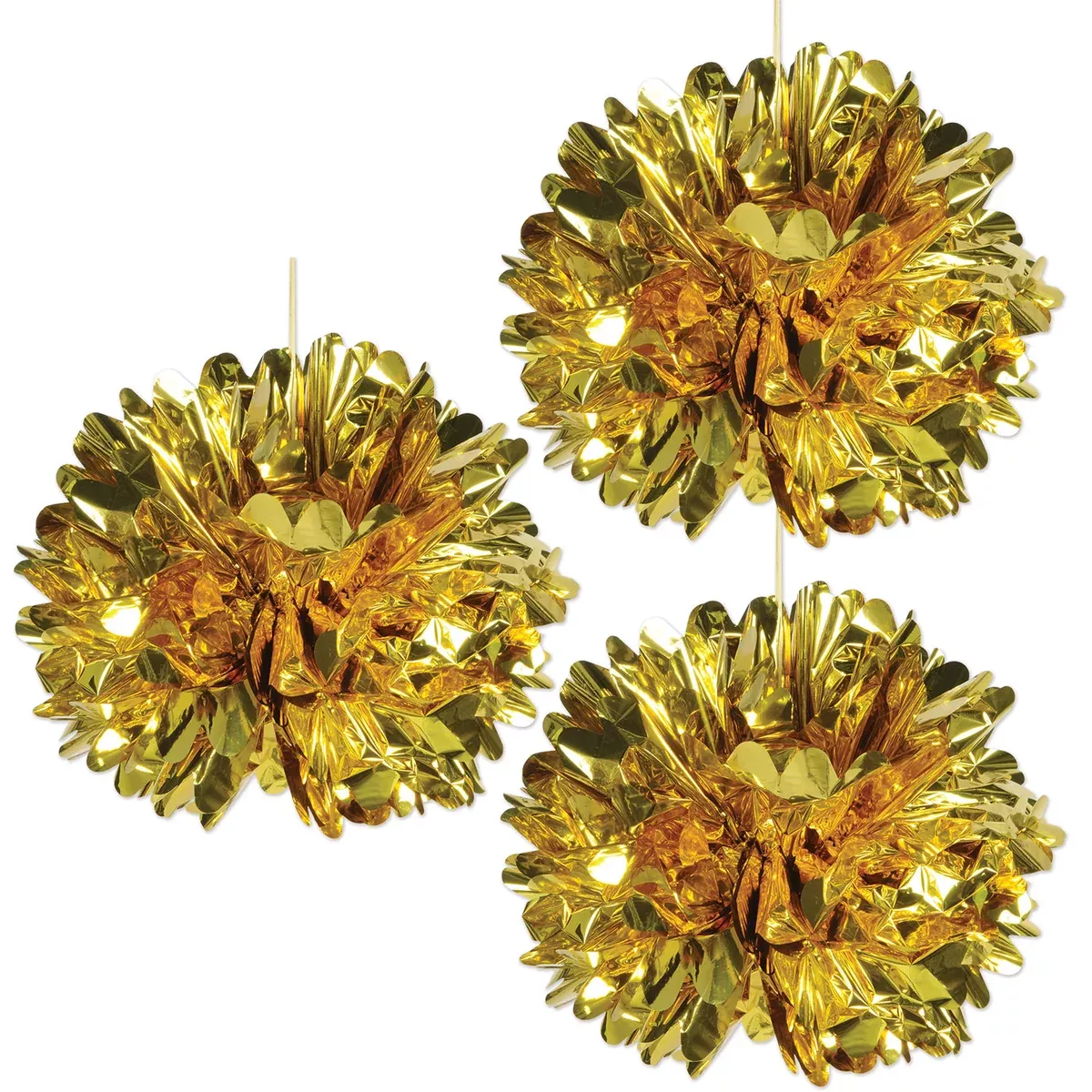 Metallic Fluff Balls – 16" – (3/Pkg)
