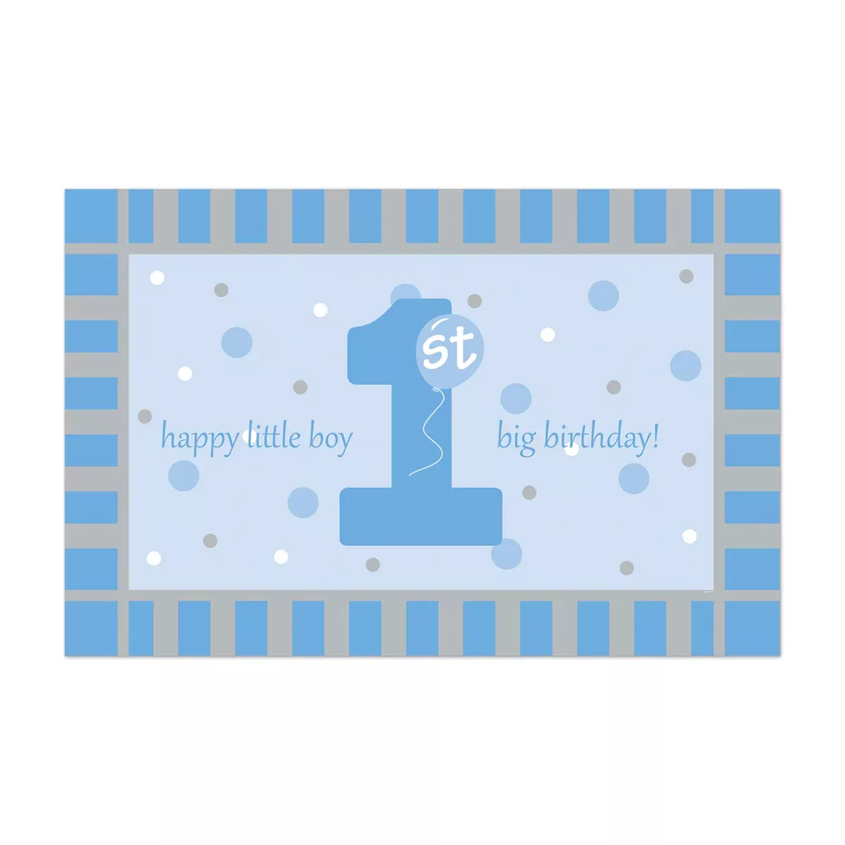 Plastic 1st Birthday Floor Mat – 30" x 3' 10" – (1/Pkg)