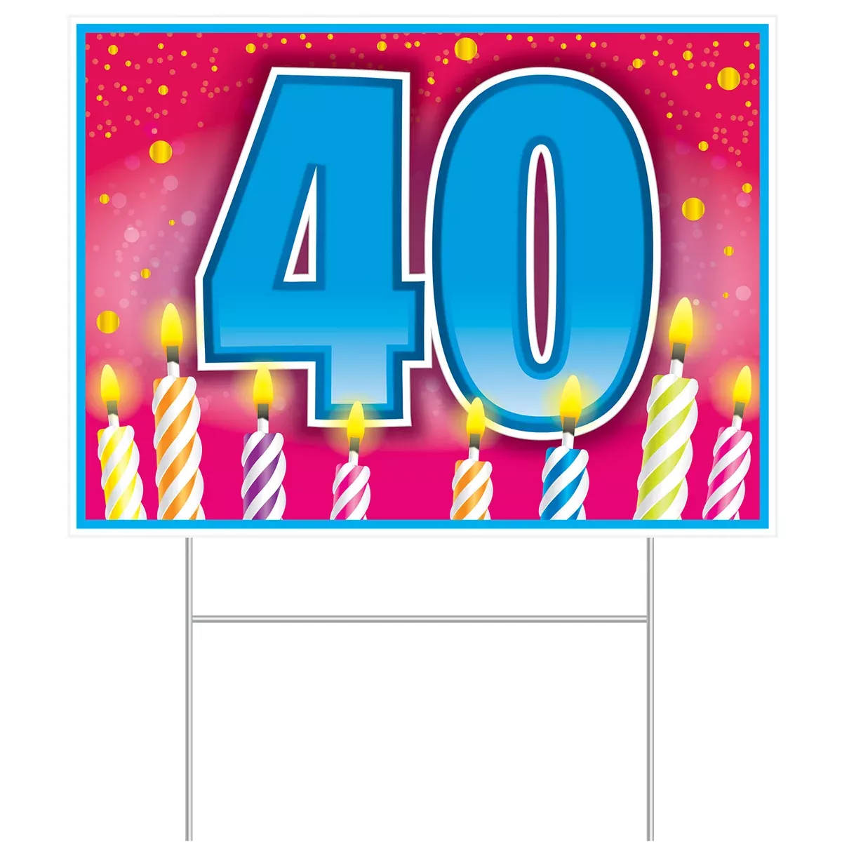 Plastic "40" Birthday Yard Sign – 11½" x 15½" – (1/Pkg)