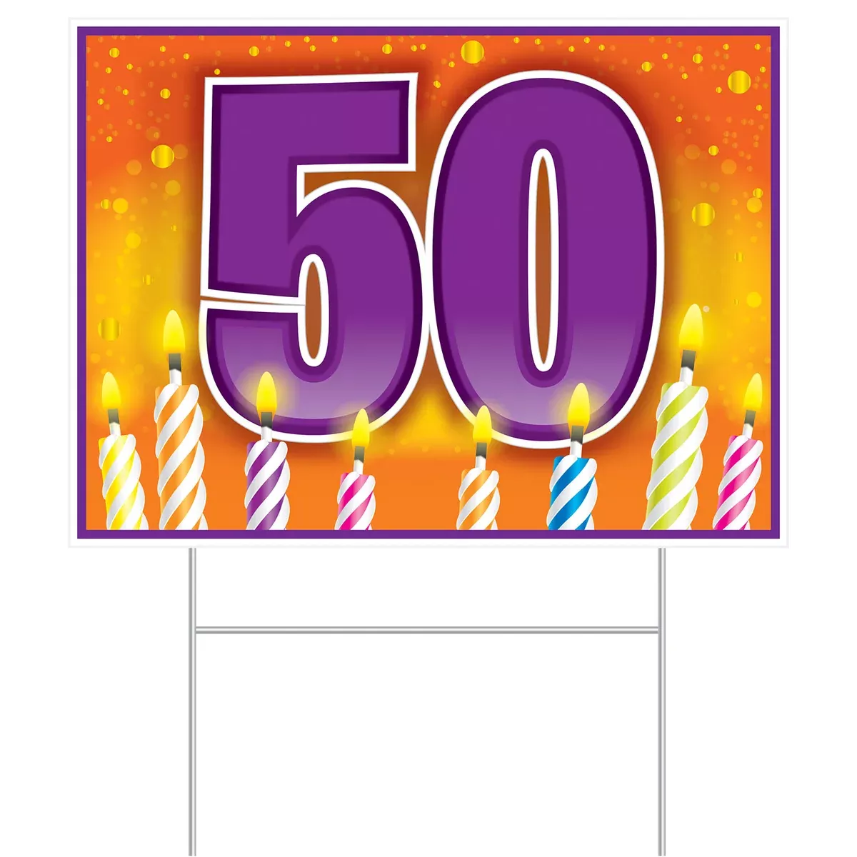 Plastic "50" Birthday Yard Sign – 11½" x 15½" – (1/Pkg)