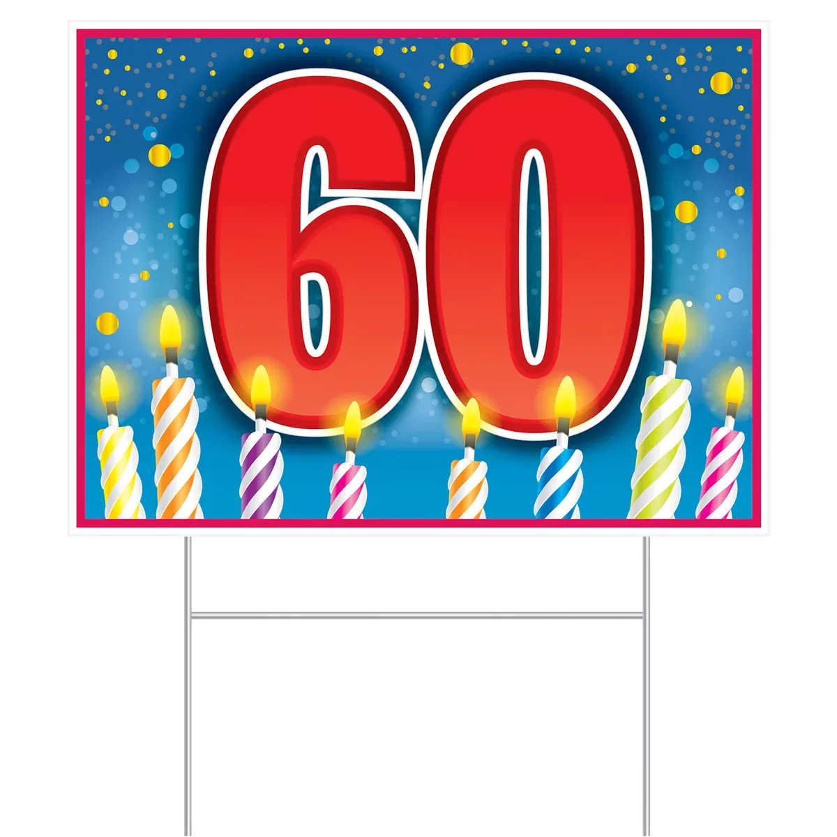 Plastic "60" Birthday Yard Sign – 11½" x 15½" – (1/Pkg)