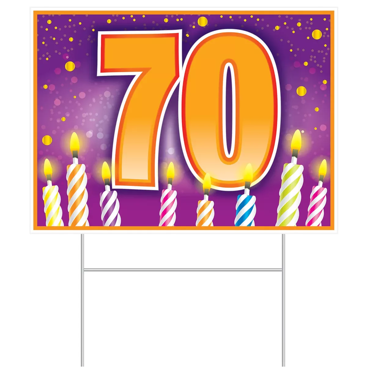 Plastic "70" Birthday Yard Sign – 11½" x 15½" – (1/Pkg)