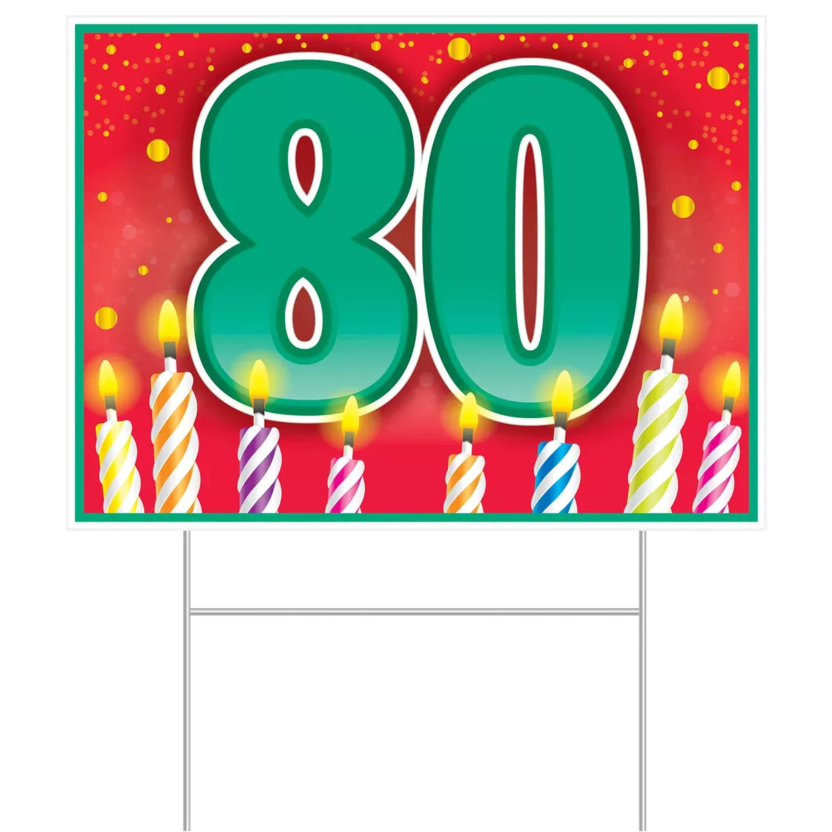 Plastic "80" Birthday Yard Sign – 11½" x 15½" – (1/Pkg)
