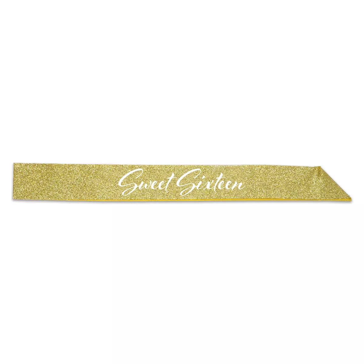 Sweet Sixteen Glittered Sash – 32½" x 3½" – (1/Pkg)