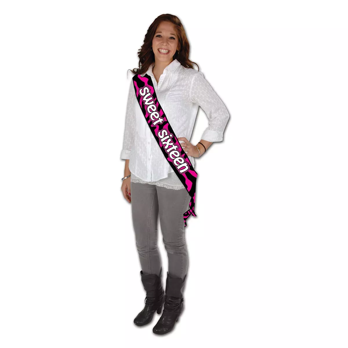 Sweet Sixteen Satin Sash – 33" x 4" – (1/Pkg)