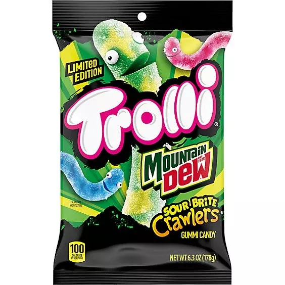 Trolli Mountain Dew - Sour Brite Crawlers Gummy Candy - 178g