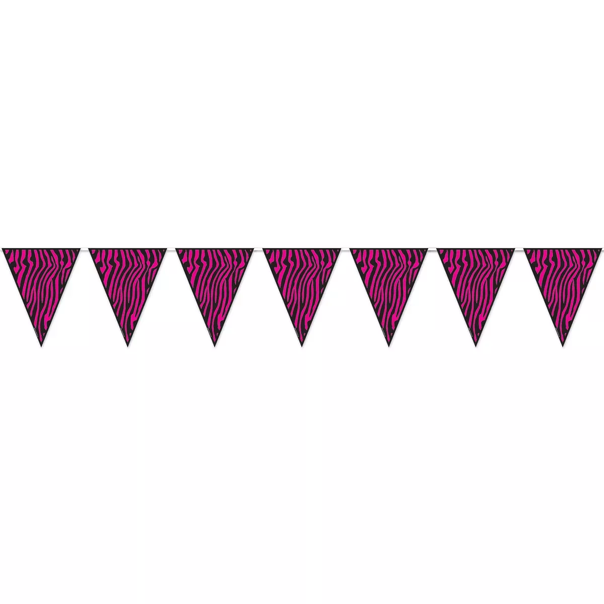 Zebra Print Pennant Banner – 11" x 12' – (1/Pkg)