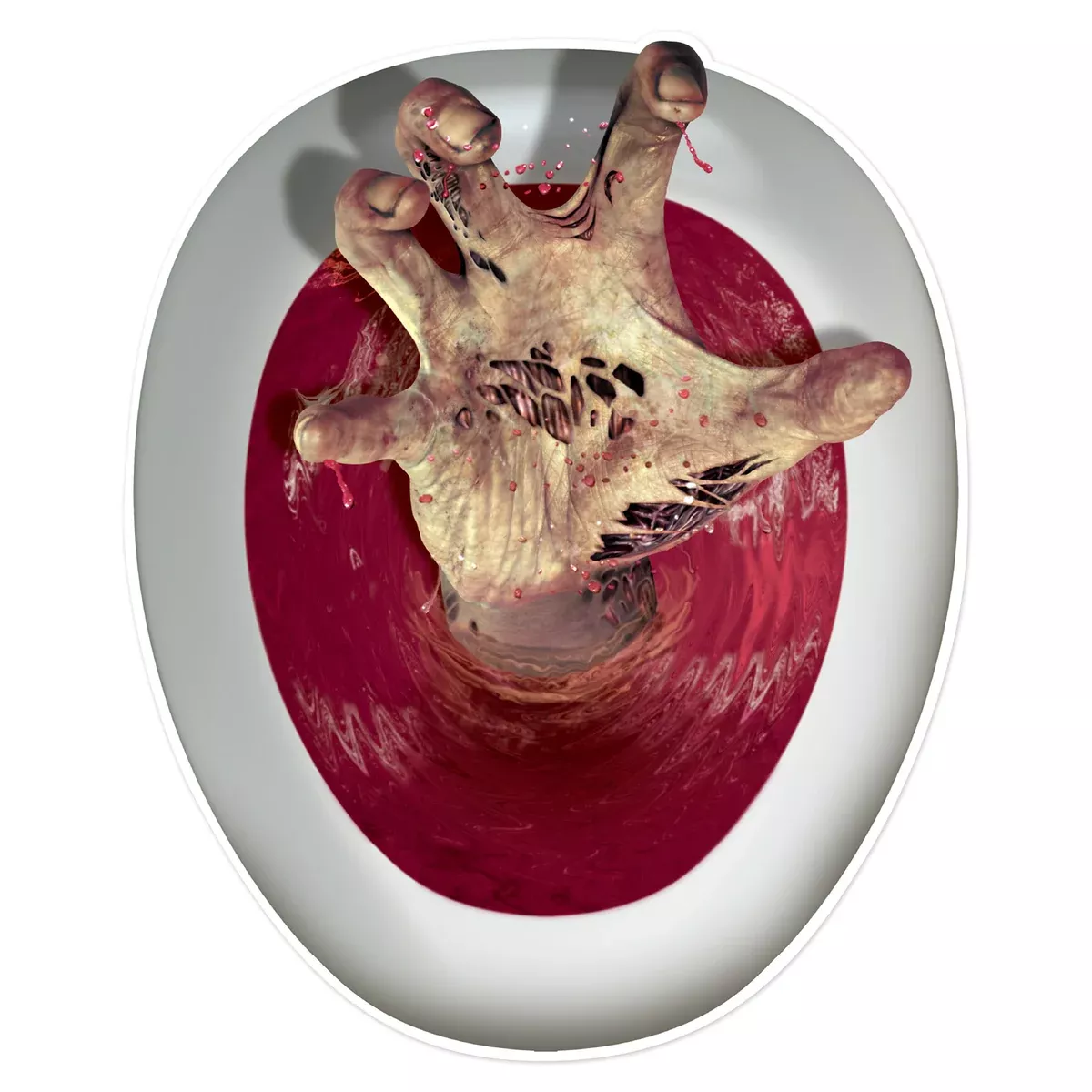 Zombie Hand Toilet Topper Peel 'N Place – 12" x 17" Sh – (1/Sh)