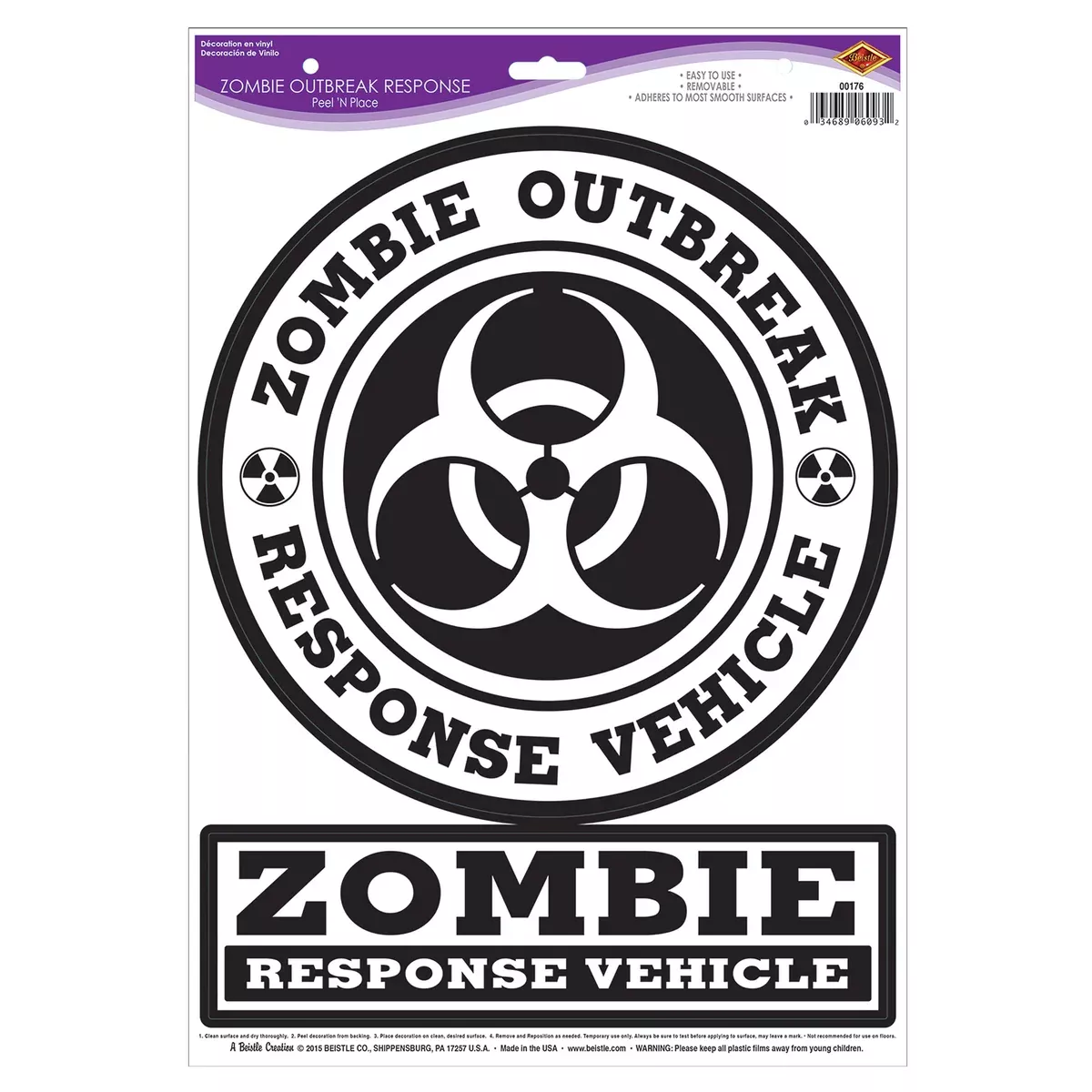 Zombie Outbreak Response Peel 'N Place – 12" x 17" Sh – (2/Sh)